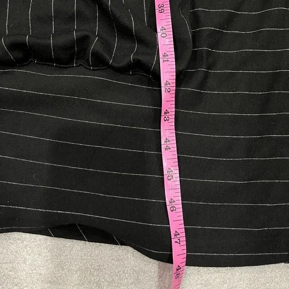 [3/40/US:L]NOR Denmark Black Long Sleeve Asymmetrical Striped Baggy Dress Funky - Picture 7 of 11